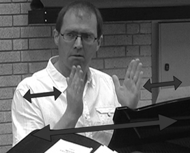 Paul's 'breathing-block' gesture for rubato
