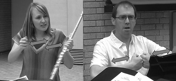 Ruth and Paul's gestural representations of rubato as stretching and pulling apart