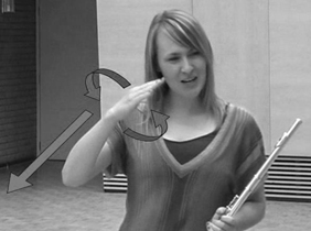 Ruth's 'slowing down' gesture