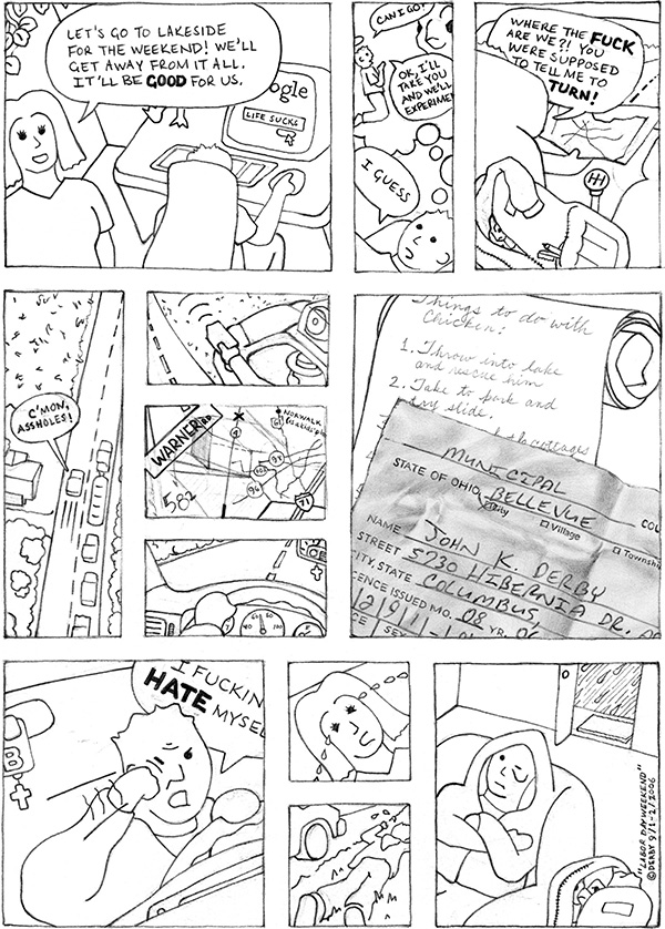 Labor Day Weekend cartoon about accident