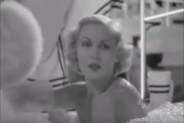 Screenshot of the primping scene in Dames, director Ray Enright (1934), and choreographer Busby Berkeley, from the "I Only Have Eyes For You" musical number.