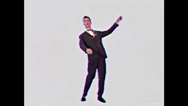 Screenshots, "Once in a Lifetime." Byrne lacks stability and balance.