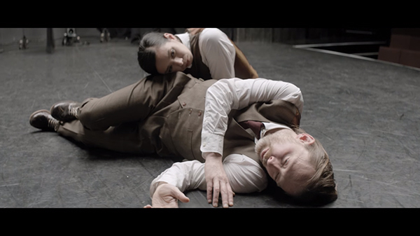 Screenshot, "Ingenue." Takase and Yorke enjoy a brief moment of stillness.