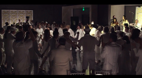 The wedding Horah in full swing. Screenshot taken by the author.